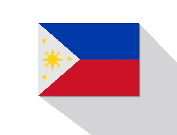 Philippines bandera de sombra larga — Vector de stock