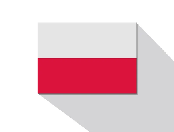 Polen lange schaduw vlag — Stockvector