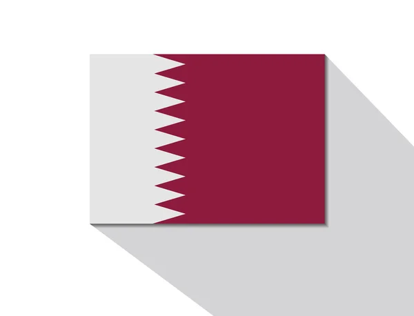 Qatar bandera de sombra larga — Vector de stock
