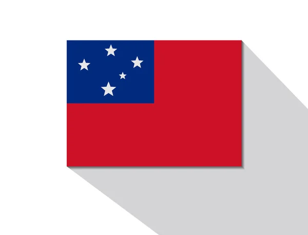 Samoa-Flagge mit langem Schatten — Stockvektor