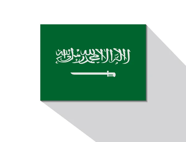 Arábia Saudita bandeira longa sombra — Vetor de Stock