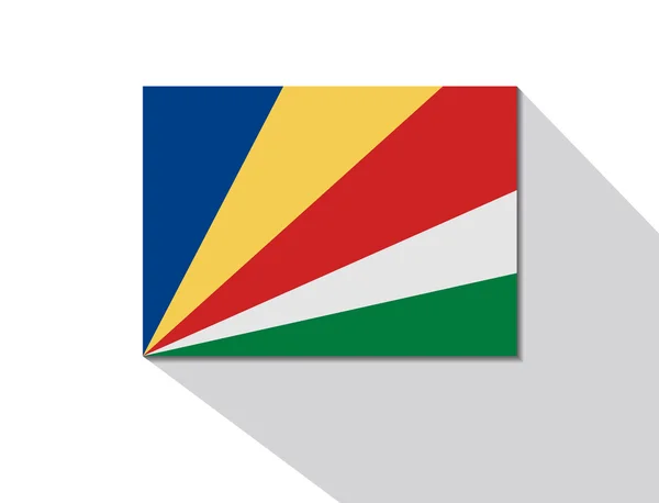 Seychelles bandera de sombra larga — Vector de stock
