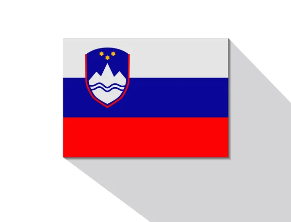 Slovenia bandiera lunga ombra — Vettoriale Stock