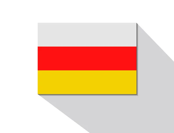 Bandera de sombra larga de ossetia del sur — Vector de stock