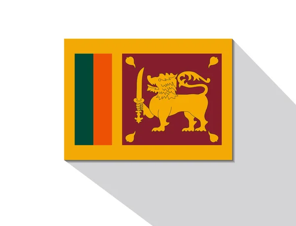 Sri lanka bandeira longa sombra — Vetor de Stock