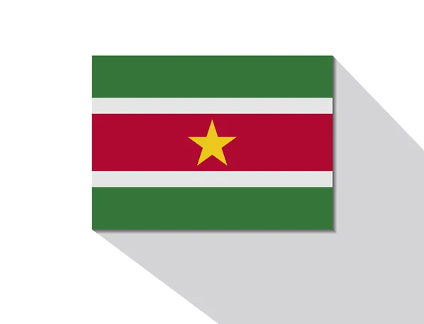 Suriname bandera de sombra larga — Vector de stock