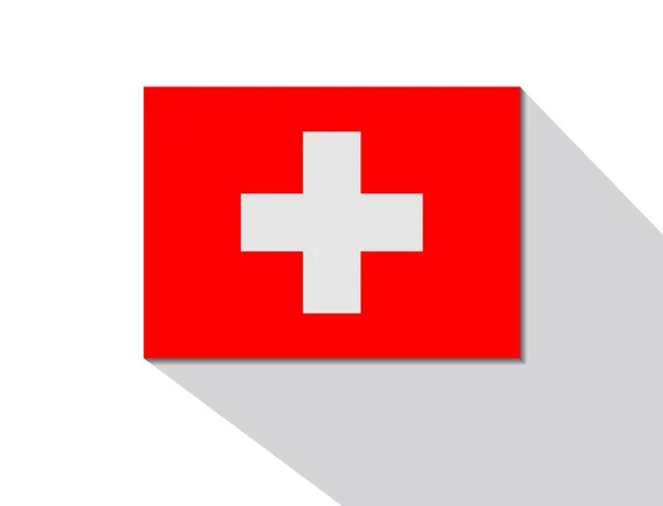 Zwitserland lange schaduw vlag — Stockvector