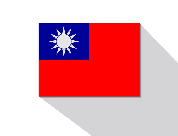 Taiwan lange Schattenfahne — Stockvektor