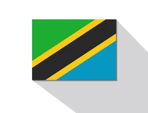Vlag van Tanzania lange schaduw — Stockvector