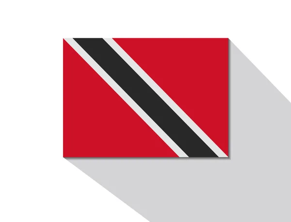 Trinidad y tobago bandera de sombra larga — Vector de stock