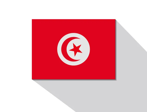Tunisia bandeira longa sombra —  Vetores de Stock