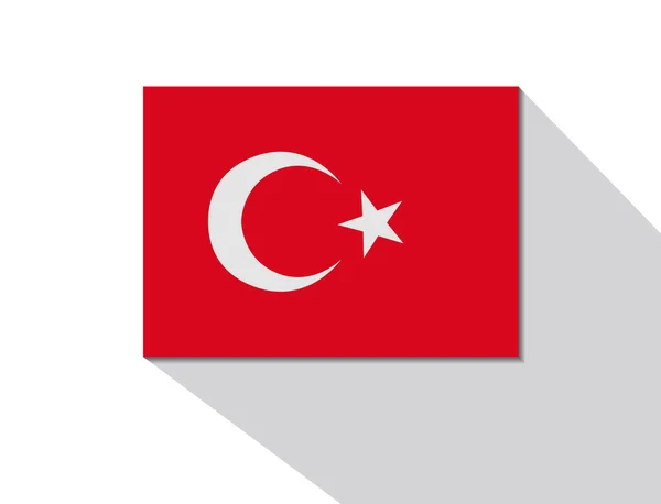 Turkije lange schaduw vlag — Stockvector