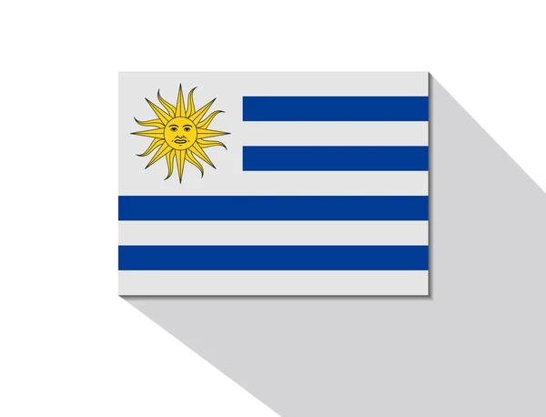 Uruguay long shadow flag — Stock Vector