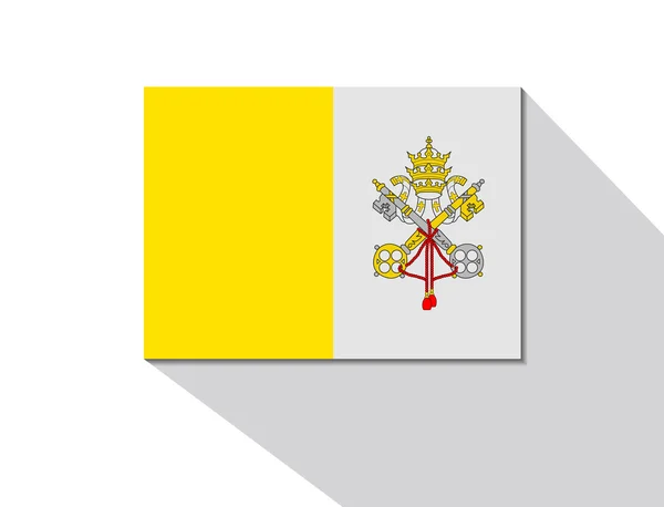 Bandiera vaticana lunga ombra — Vettoriale Stock