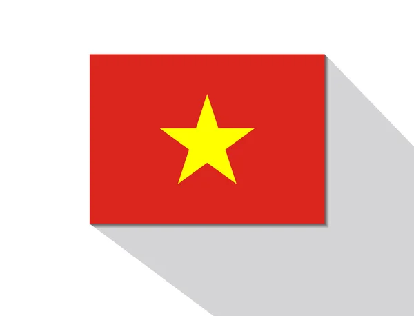 Vietnam bandeira longa sombra — Vetor de Stock