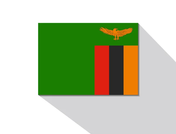 Zambia långa skugga flagga — Stock vektor