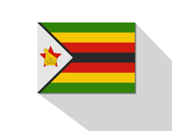 Simbabwe lange Schattenfahne — Stockvektor