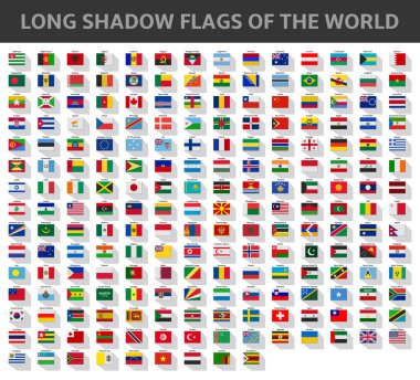 Dünya bayrakları uzun gölge