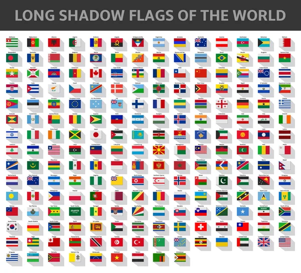 Drapeaux ombragés du monde — Image vectorielle