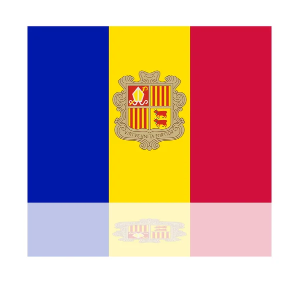 Bandera de reflexión andorra — Vector de stock