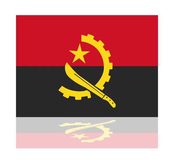 Pantulan bendera angola - Stok Vektor