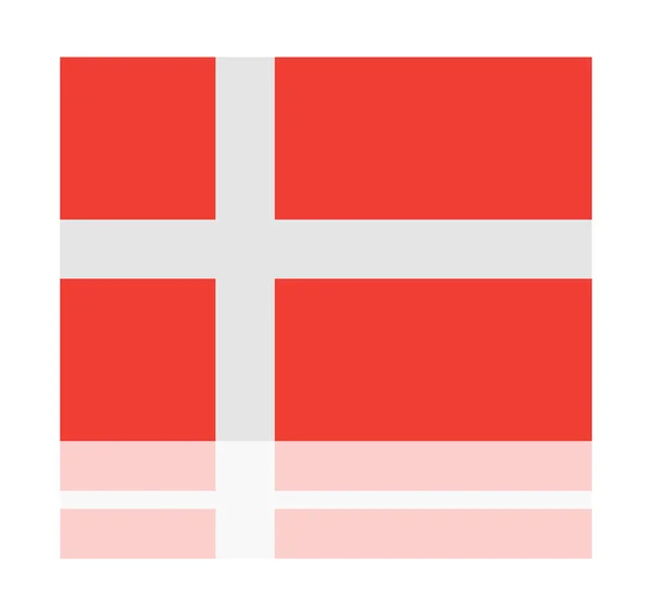 Bandera de reflexión denmark — Vector de stock