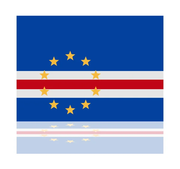 Reflectie vlag cape verde — Stockvector