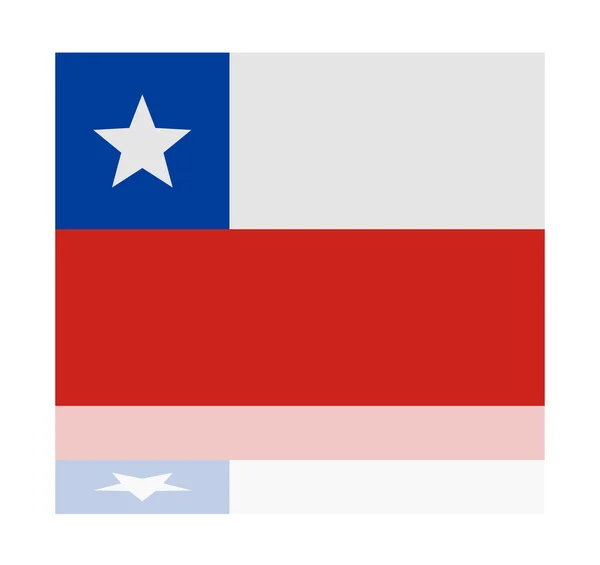 Chile bandera de reflexión — Archivo Imágenes Vectoriales