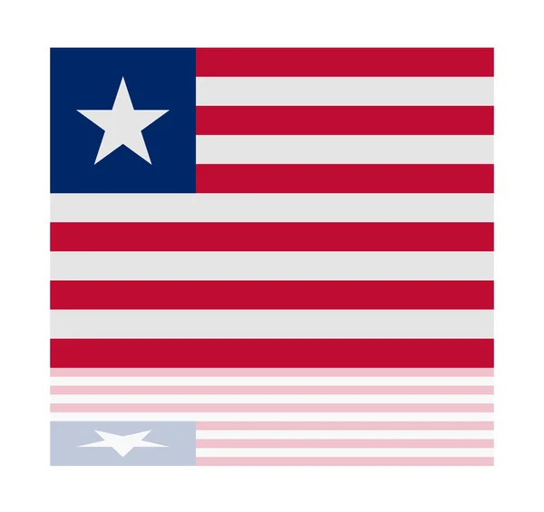 Eftertanke flagga liberia — Stock vektor