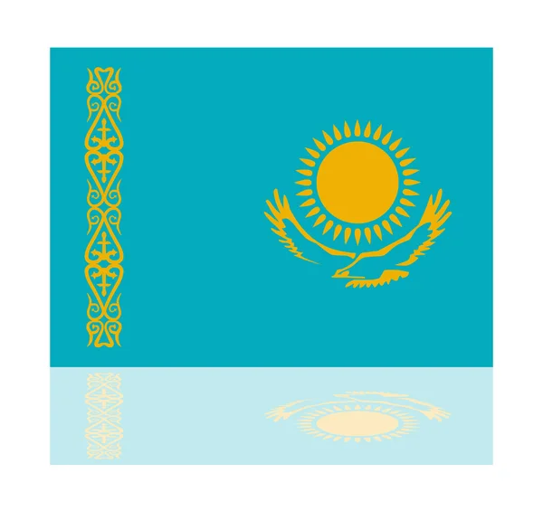 Reflection flag kazakhstan — Stock Vector