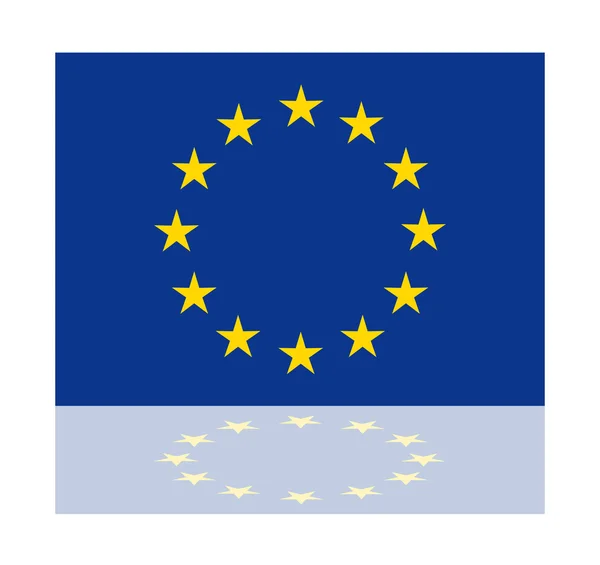 Reflection flag european union — Stock Vector