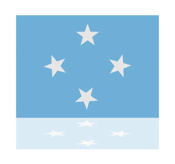 Bandiera di riflessione micronesia — Vettoriale Stock
