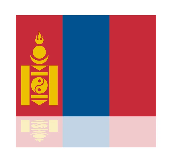 Bandera de reflexión mongolia — Archivo Imágenes Vectoriales