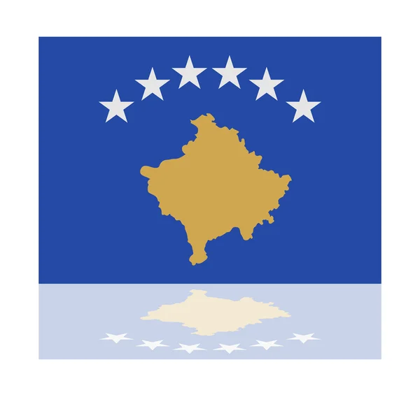 Reflection flag kosovo — Stock Vector