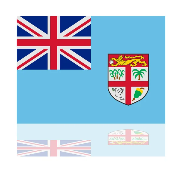 Fiji bandeira de reflexão —  Vetores de Stock