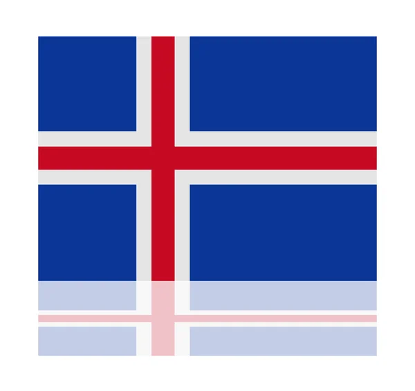 Bandera de reflexión iceland — Vector de stock