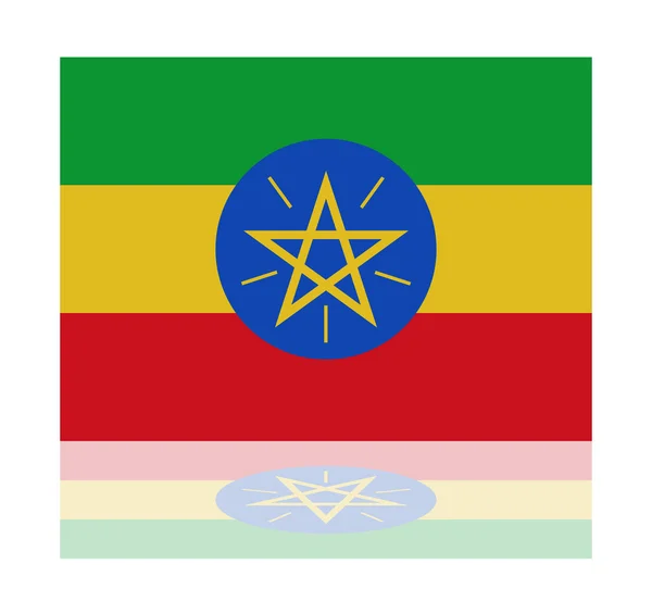 Drapeau de réflexion éthiopie — Image vectorielle