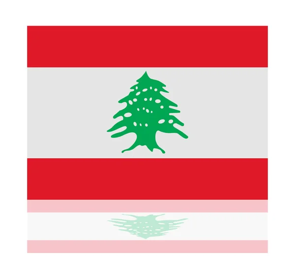 Reflection flag lebanon — Stock Vector
