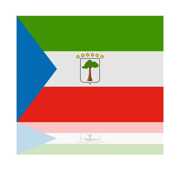 Bandera de reflexión guinea ecuatorial — Archivo Imágenes Vectoriales