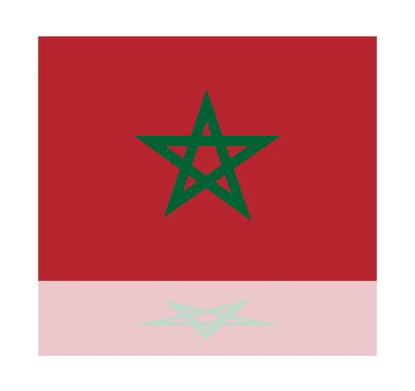 Reflexionsflagge Marokko — Stockvektor