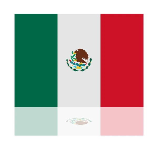 Bandera de reflexión méxico — Vector de stock