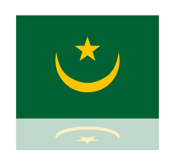 Reflexão bandeira mauritania — Vetor de Stock