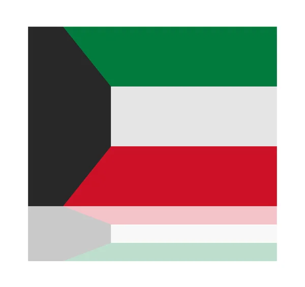 Bandera de reflexión kuwait — Vector de stock