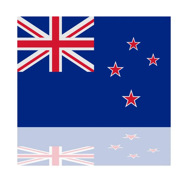 Yansıma Yeni Zelanda bayrağı — Stok Vektör