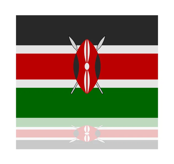 Bandiera di riflessione kenya — Vettoriale Stock