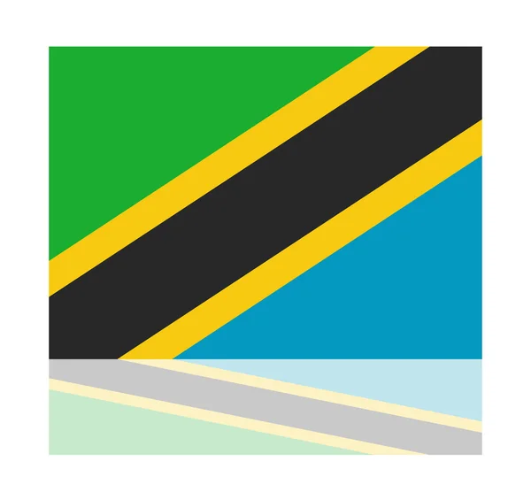 Reflectie vlag tanzania — Stockvector