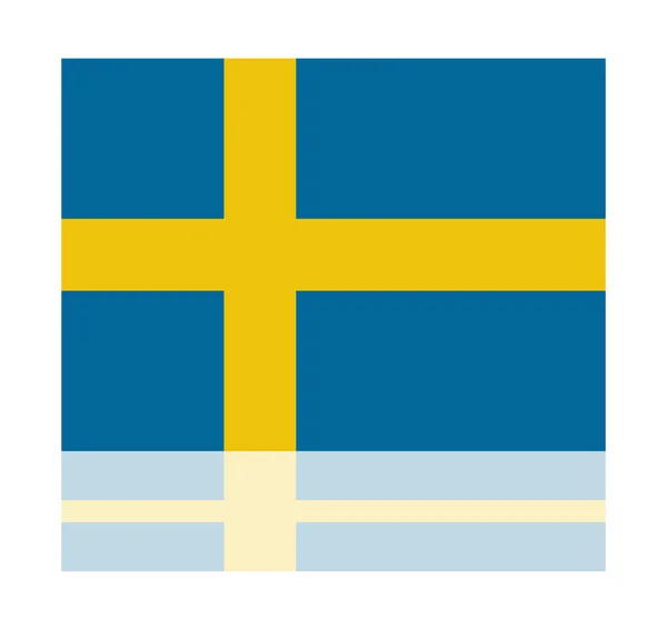 Bandera de reflexión sueca — Vector de stock