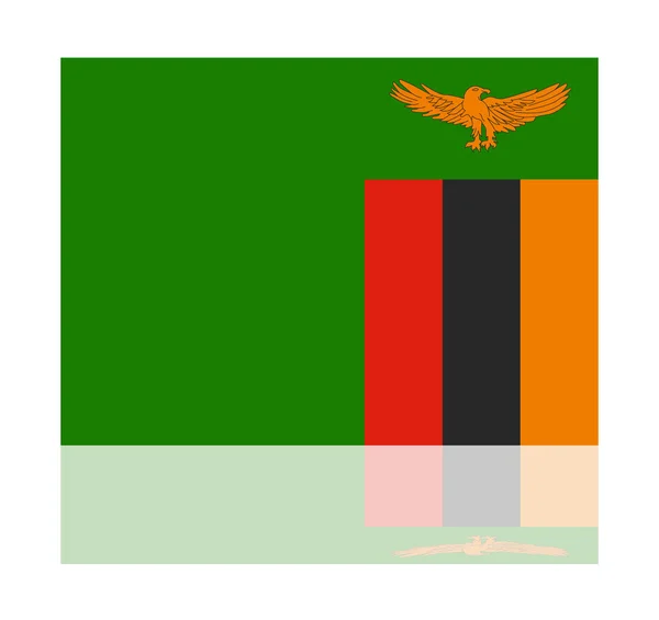 Bandera de reflexión zambia — Archivo Imágenes Vectoriales