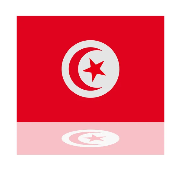 Reflexão bandeira tunisia —  Vetores de Stock