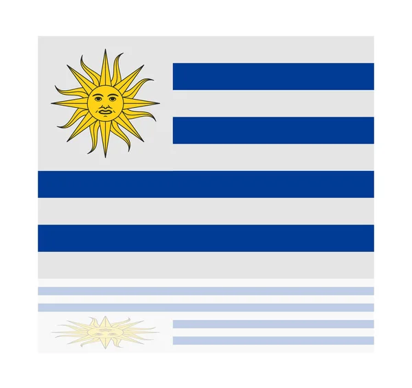 Bandera de reflexión uruguay — Vector de stock